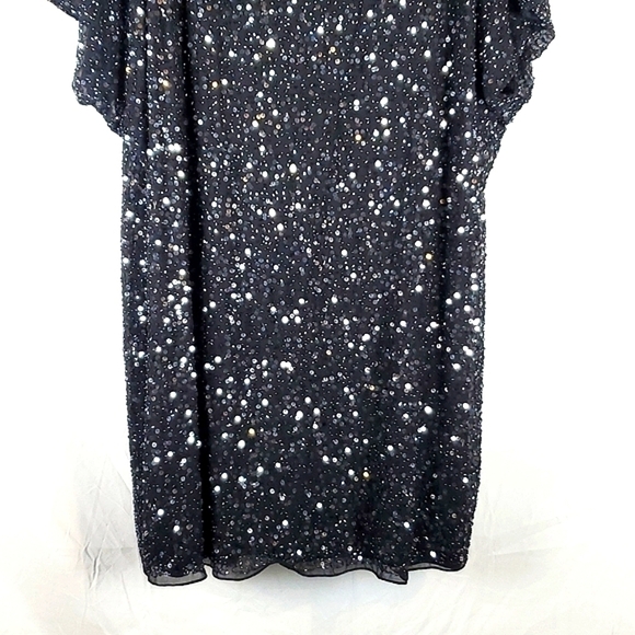 Aidan Mattox Black Cold Shoulder Sequin Dress - Picture 4 of 10